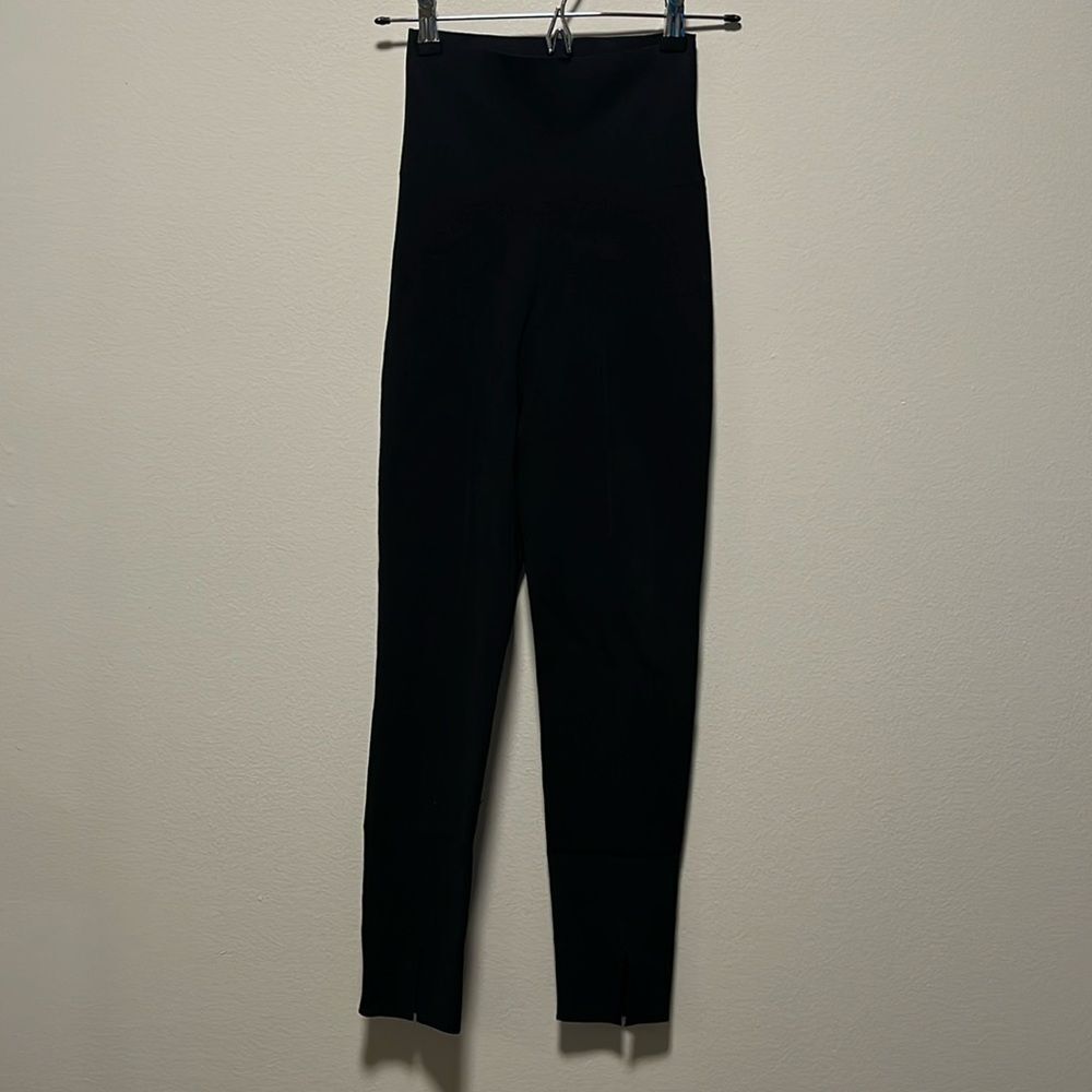 SANDRO Sienna Split-Ankle Black Knit Crop Leggings, Size 34 (0/XS) - Picture 5 of 14